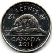 Kanada. 5 centai ( 2011 ) AU